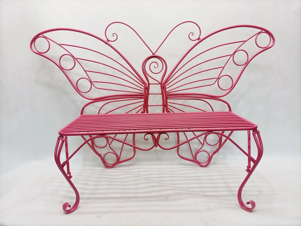 Pink Metal Butterfly Bench P344