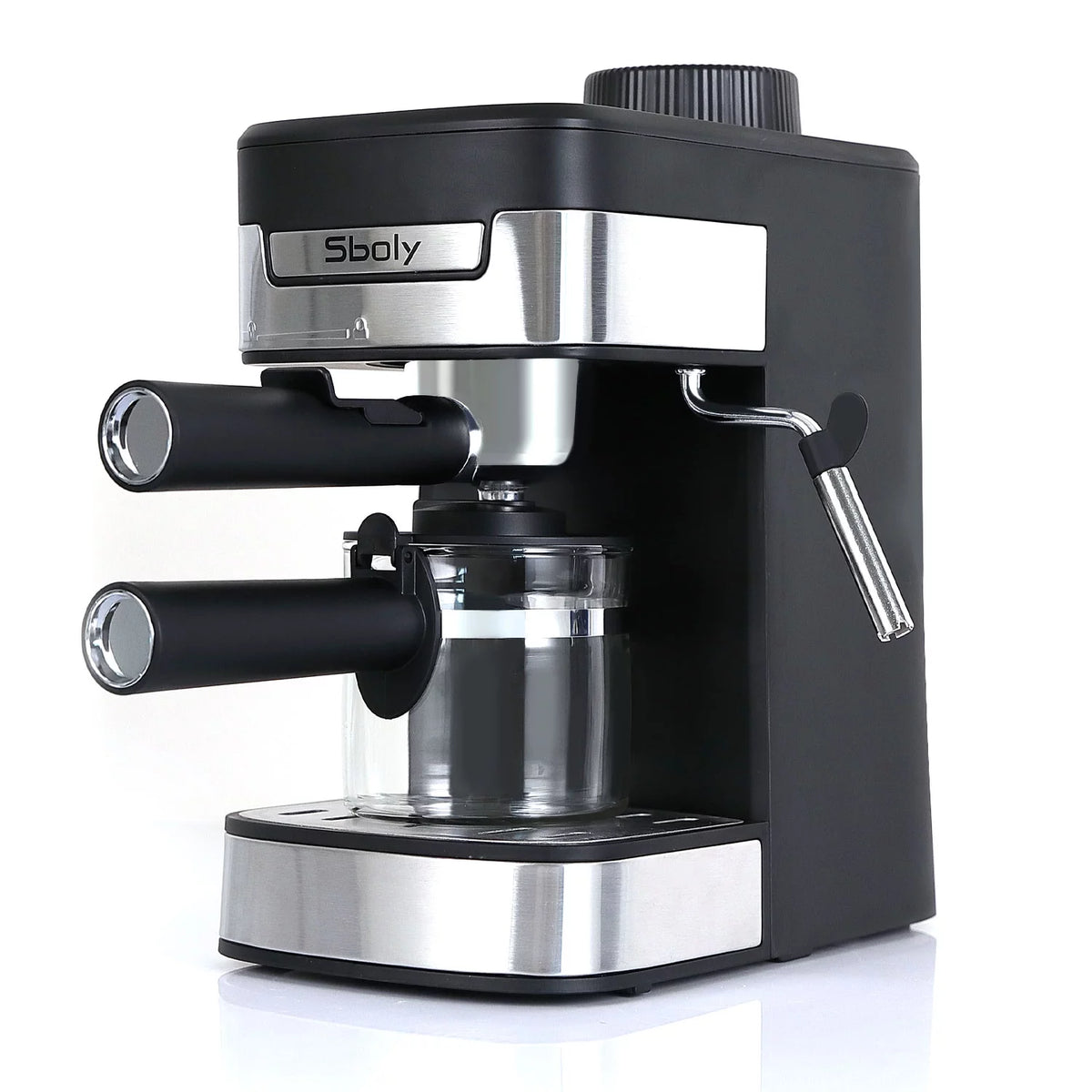 Black Coffee Maker with Milk Frother M16287