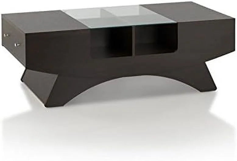 Wooden Glass Top Coffee Table E472