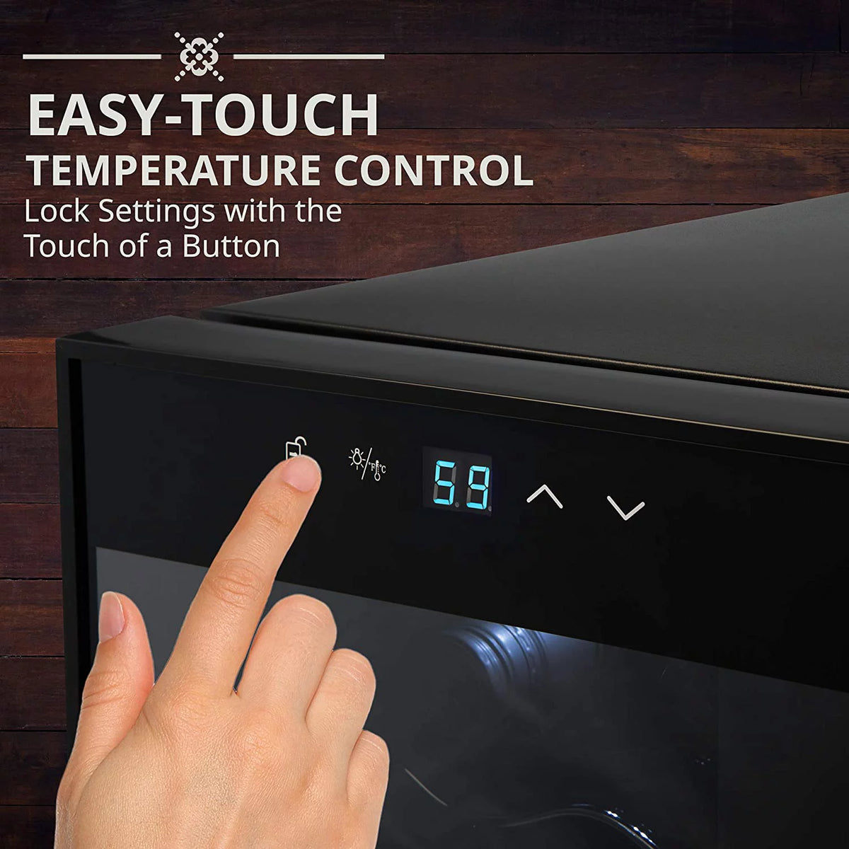 18 Bottle Compressor Wine Cooler Refrigerator with Lock, Black I617754