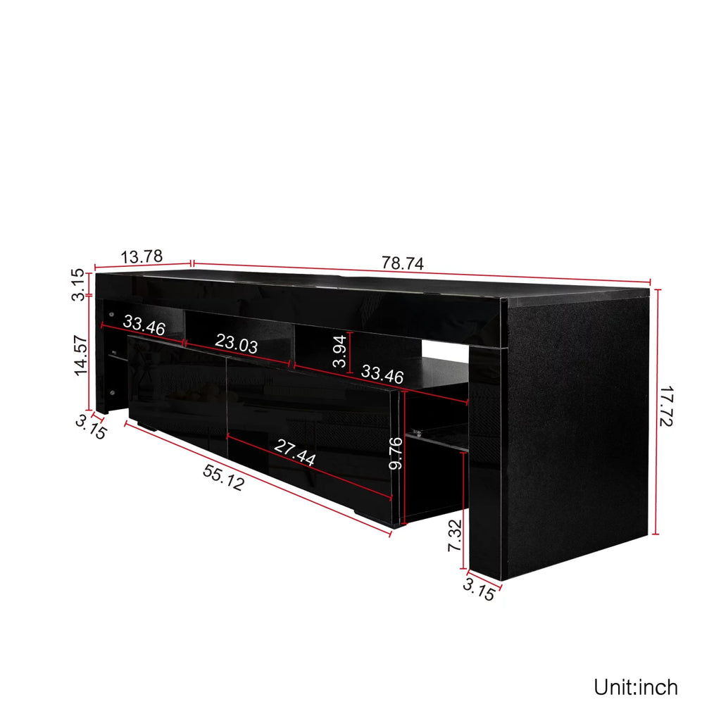 Black Modern LED TV Stand up to 80'' C365630