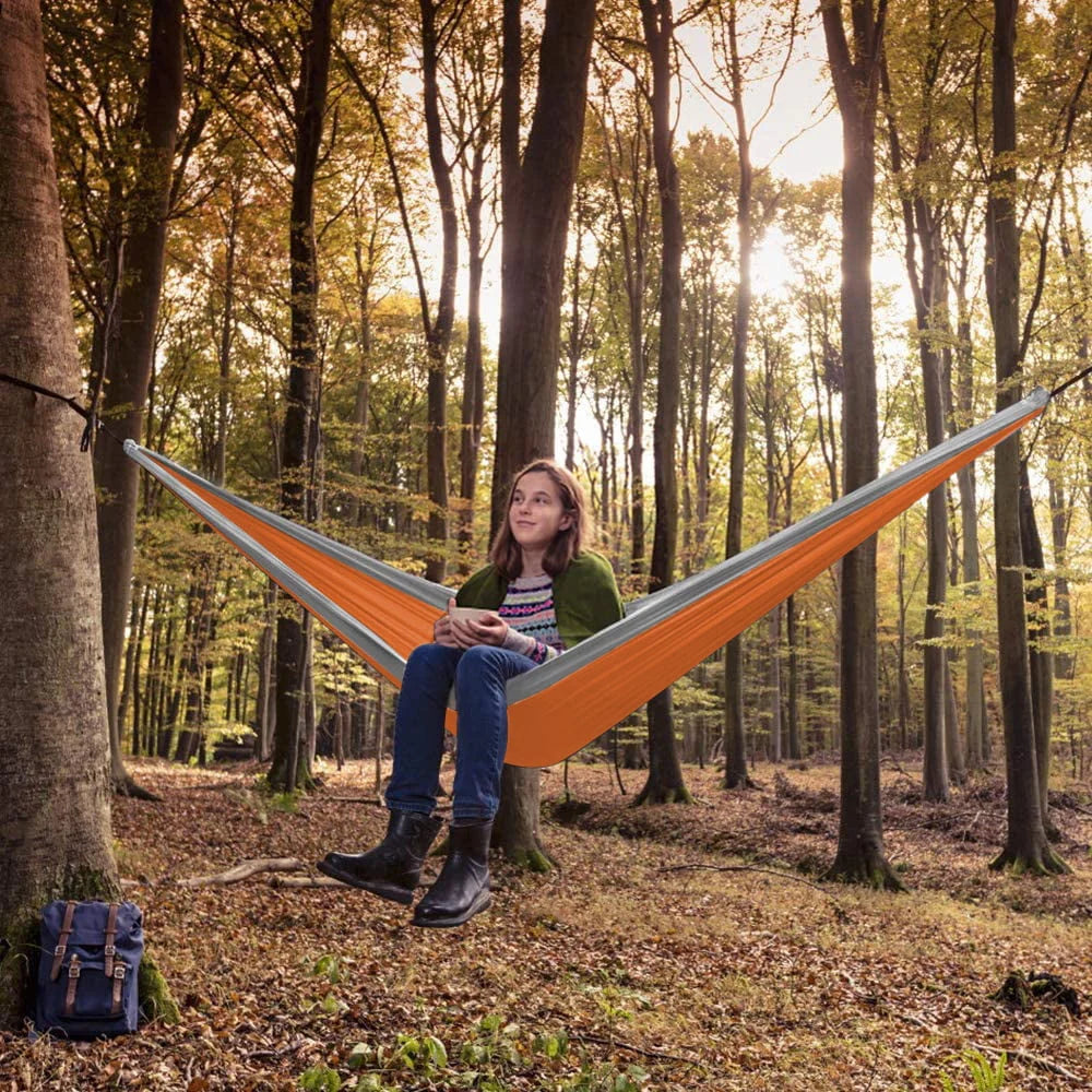 Camping Hammock Double Portable Dark Green W405