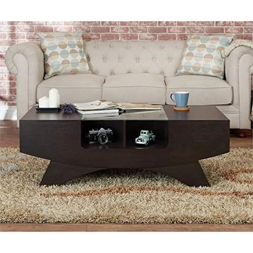 Wooden Glass Top Coffee Table E472