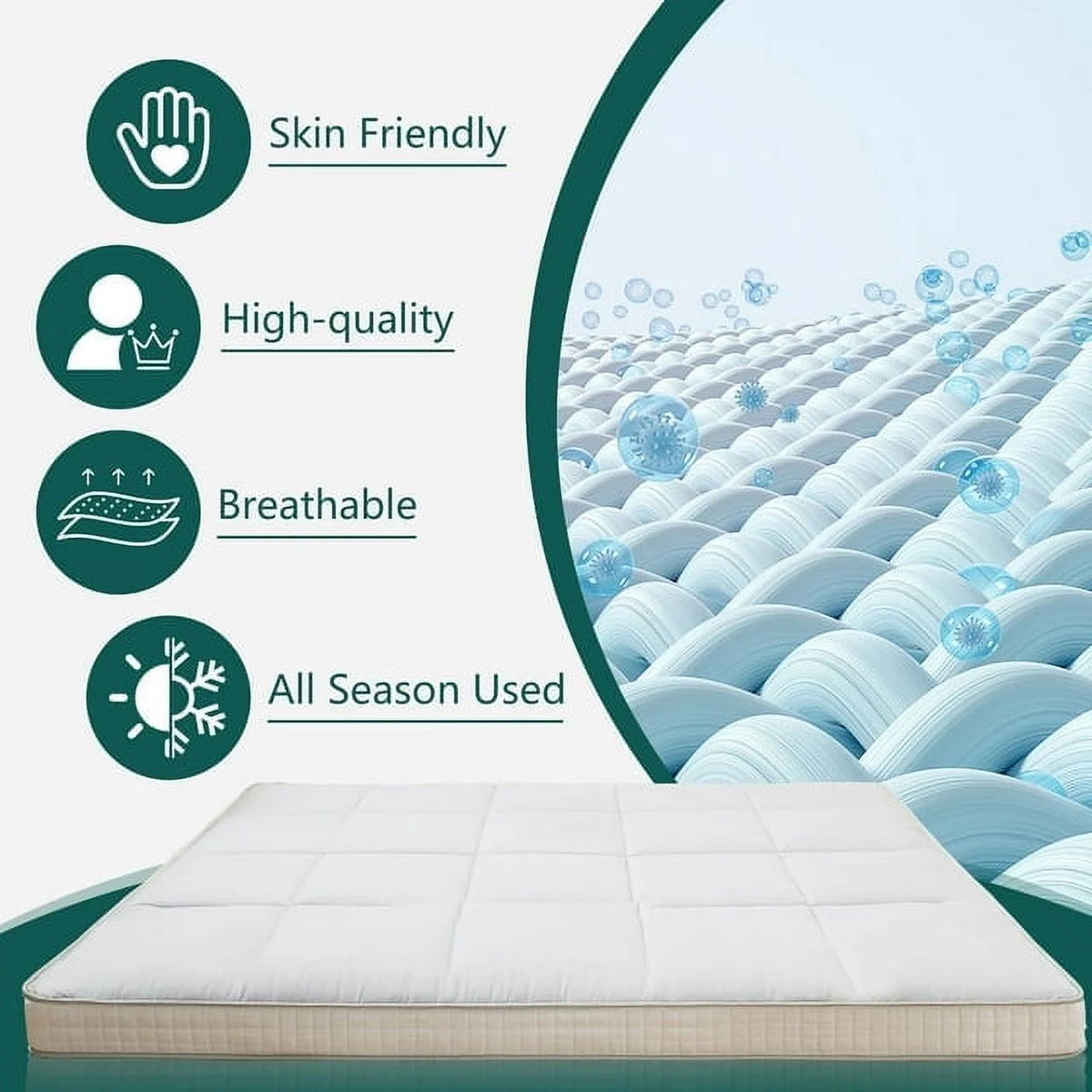 Reversible Sherpa Fleece Foam Floor Mattress Y304