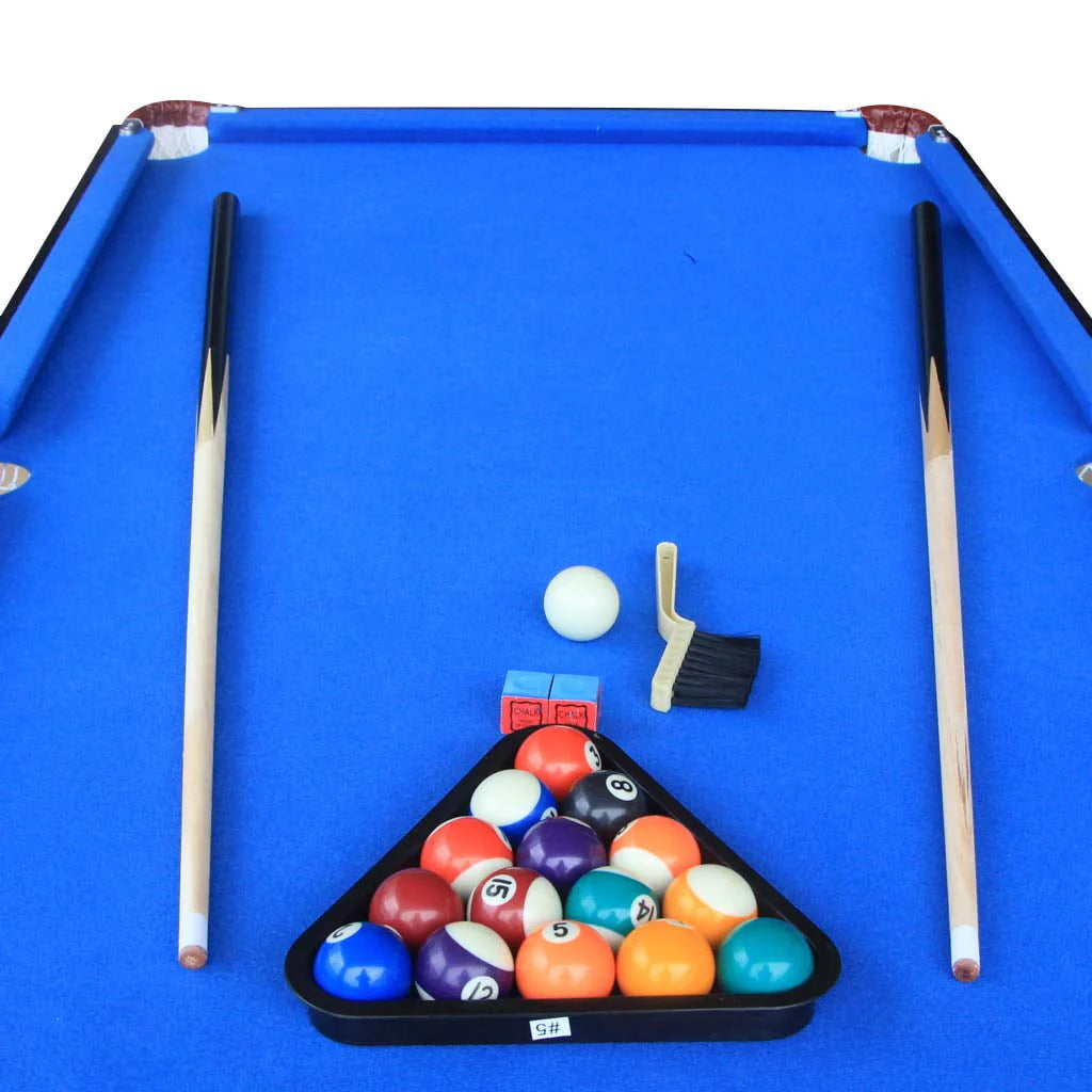 55 Inch Folding Pool Table Space Saving Billiard Table Blue C630