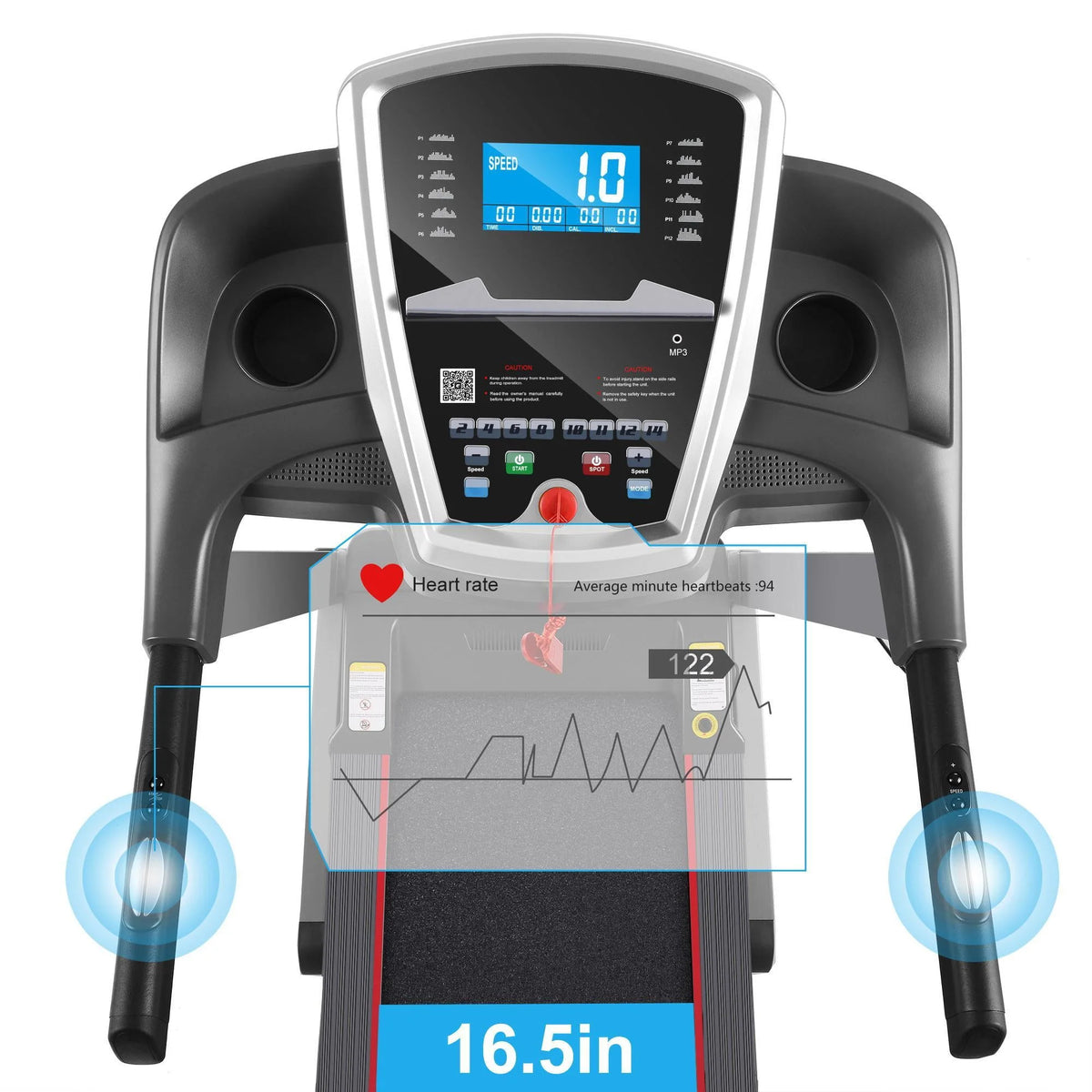 3HP Incline Treadmill with 15 Level Auto Incline F533