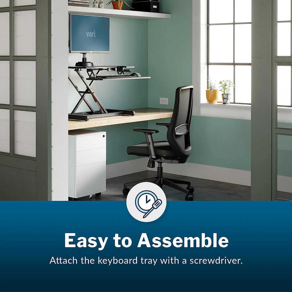 Compact Two-Tier Height Adjustable Standing Desk Converter D61655