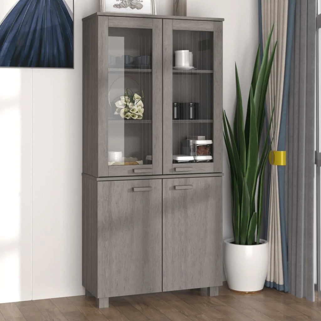 Solid Wood Pine Gray Highboard G4350