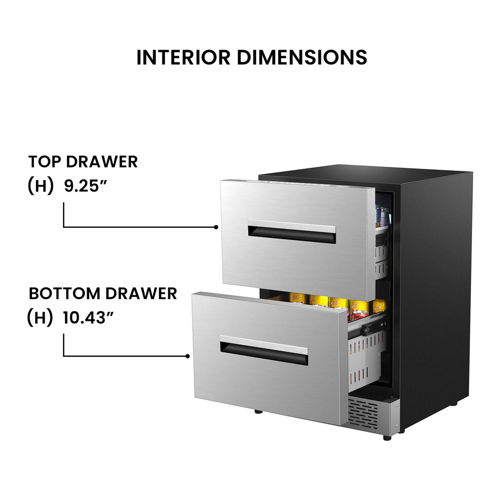 24-In 2 Drawer Convertible Freezer/Refrigerator Stainless L586629