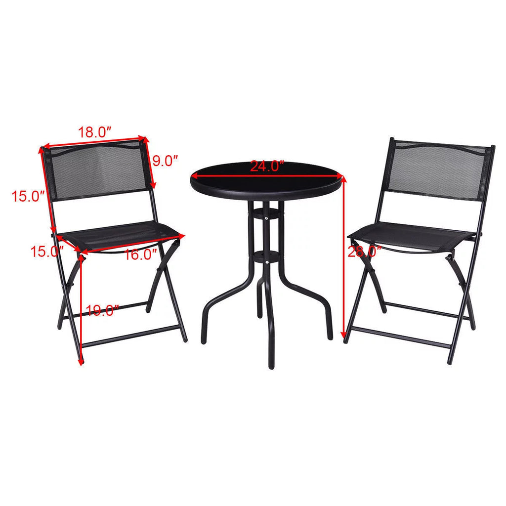 3 Pcs Bistro Set Folding Chairs W463428
