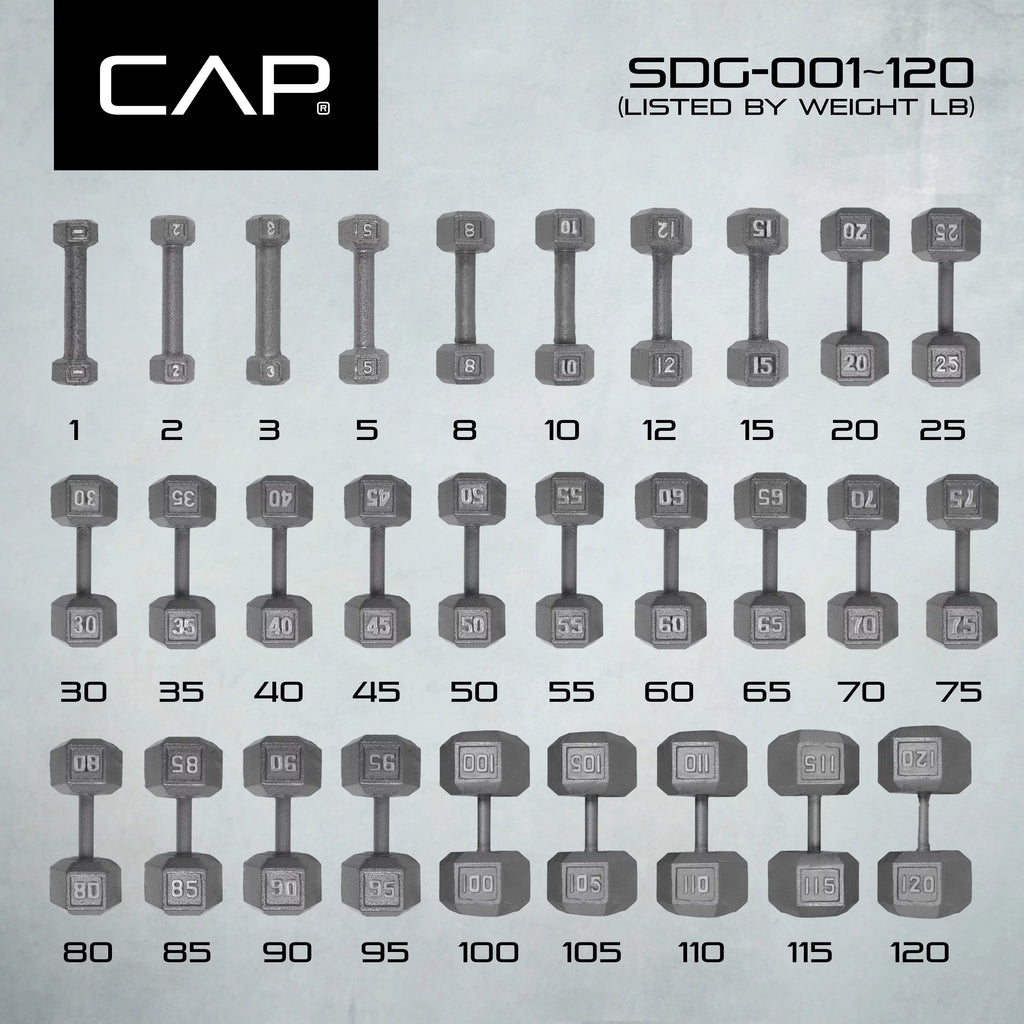 15lb Cast Iron Hex Dumbbell V9184