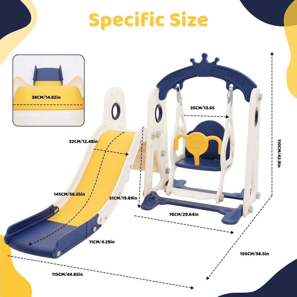 4 in 1 Toddler Slide and Swing Set Y45164