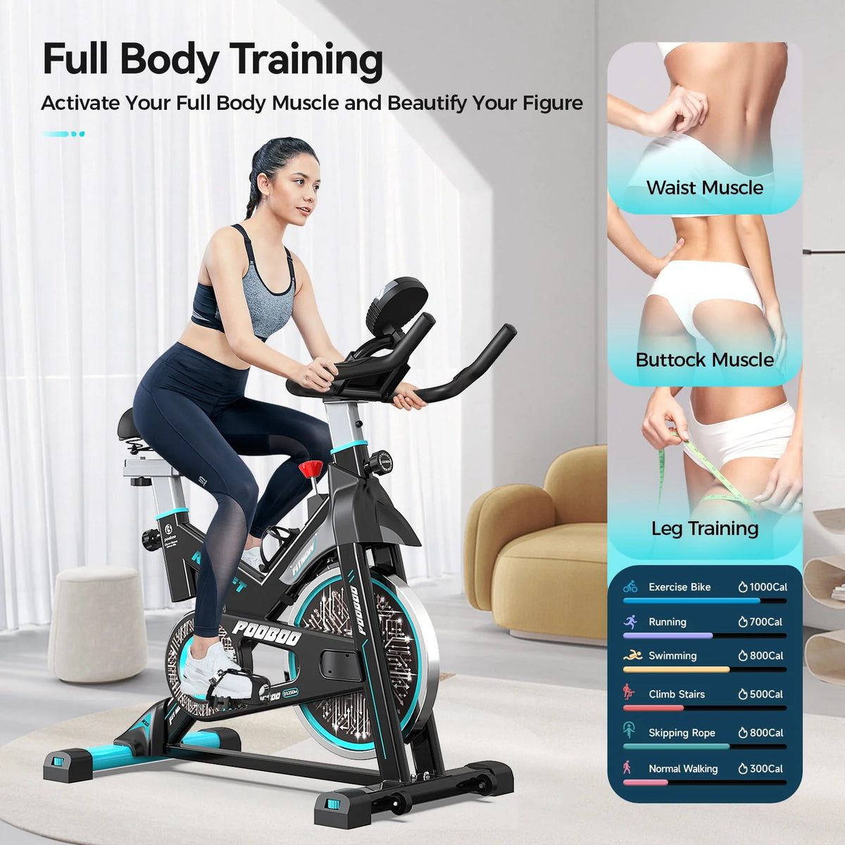 Adjustable Magnetic Resistance Indoor Exercise Bike A6159