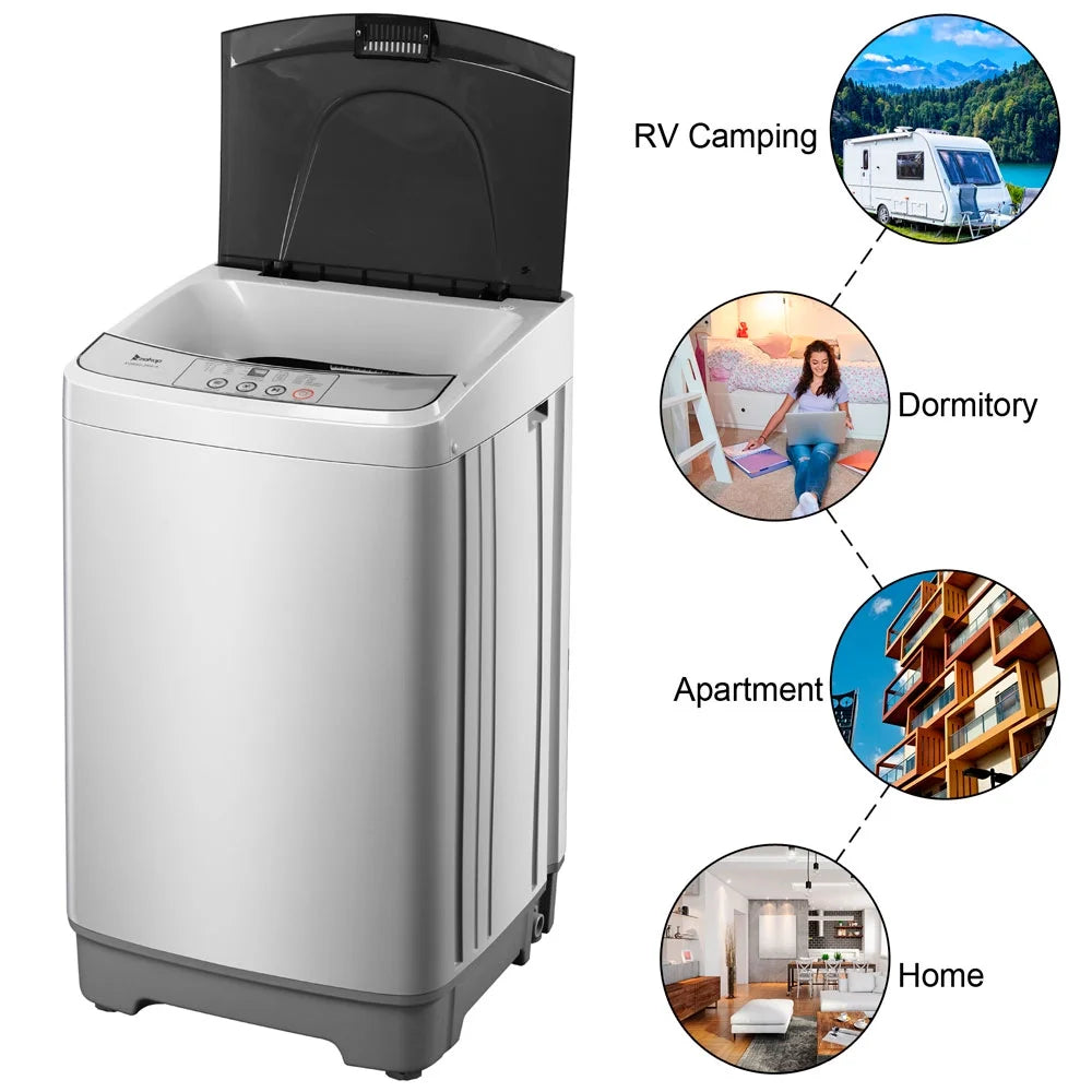 13.3lbs Portable Fully Automatic Washing Machine with Drain Pump V934980