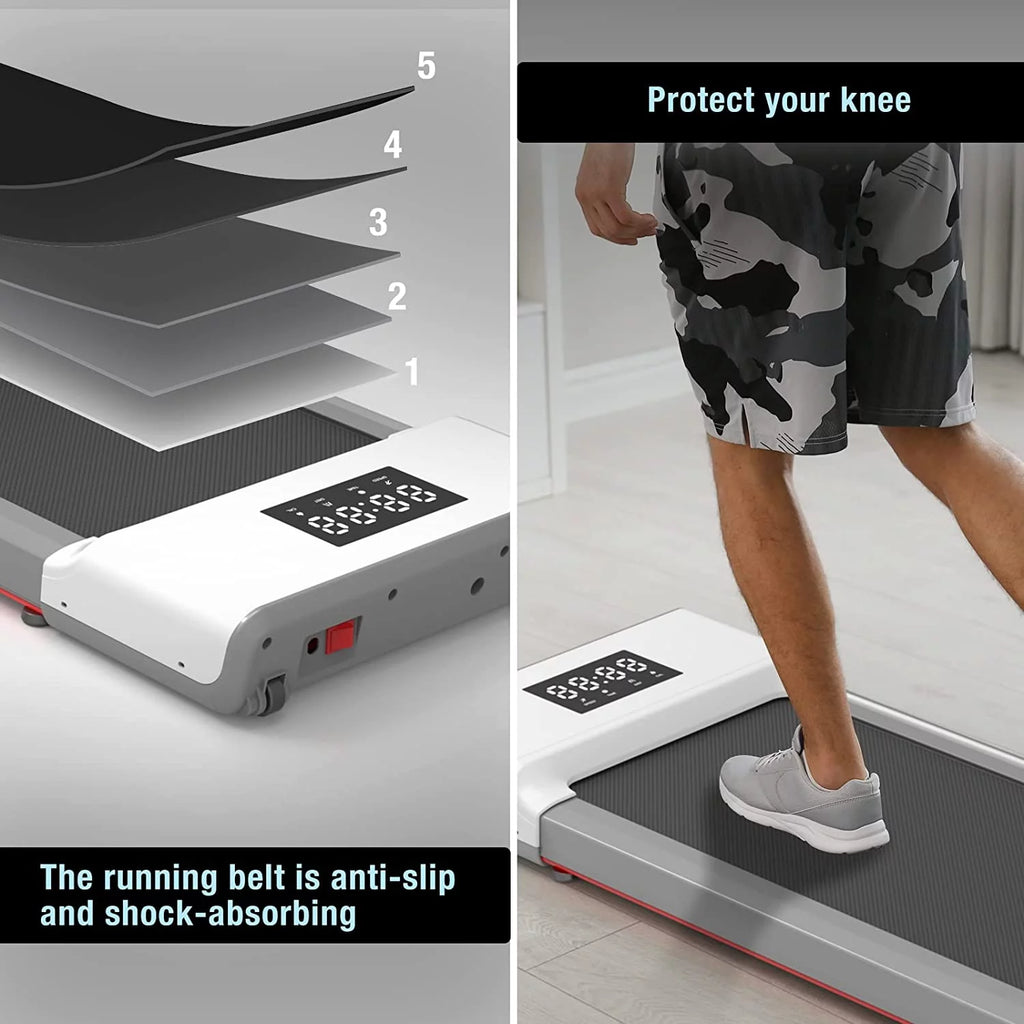 0.6-3.8 mph Under Desk Walking Treadmill with Remote Control LED Display U9121