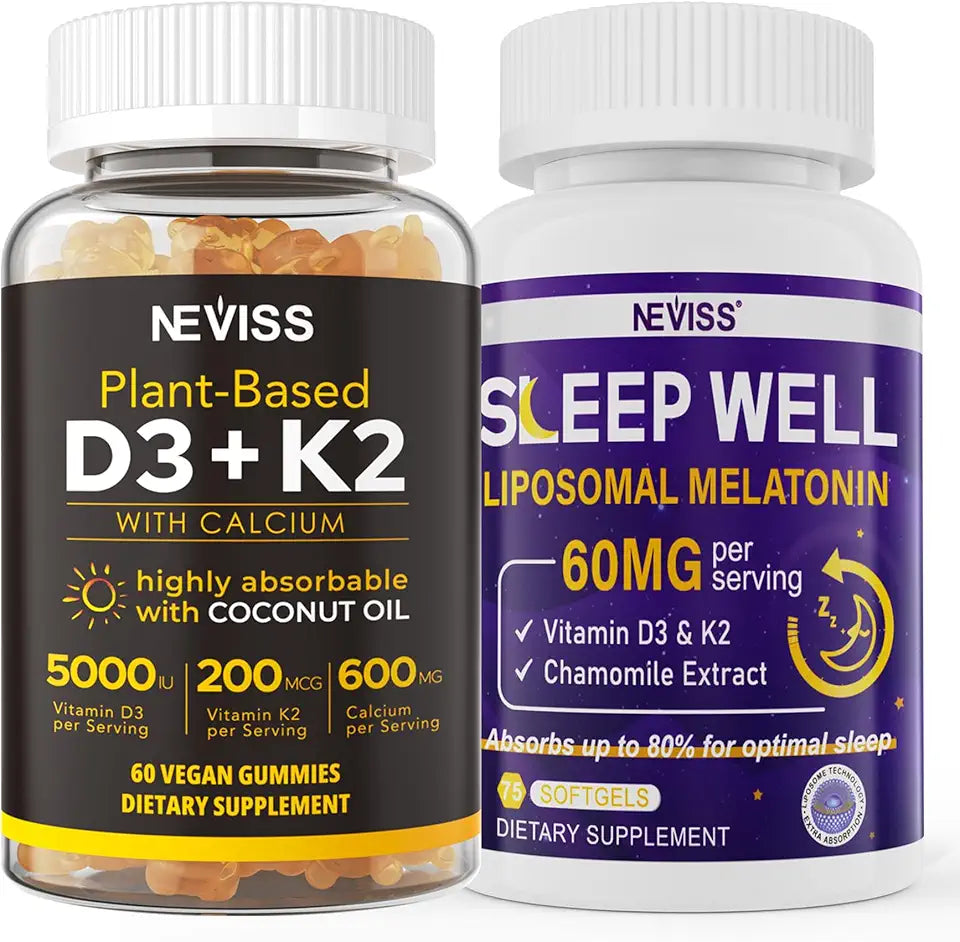 Vitamin D3K2 5000IU Gummies + Melatonin 60mg for Adults Q6509