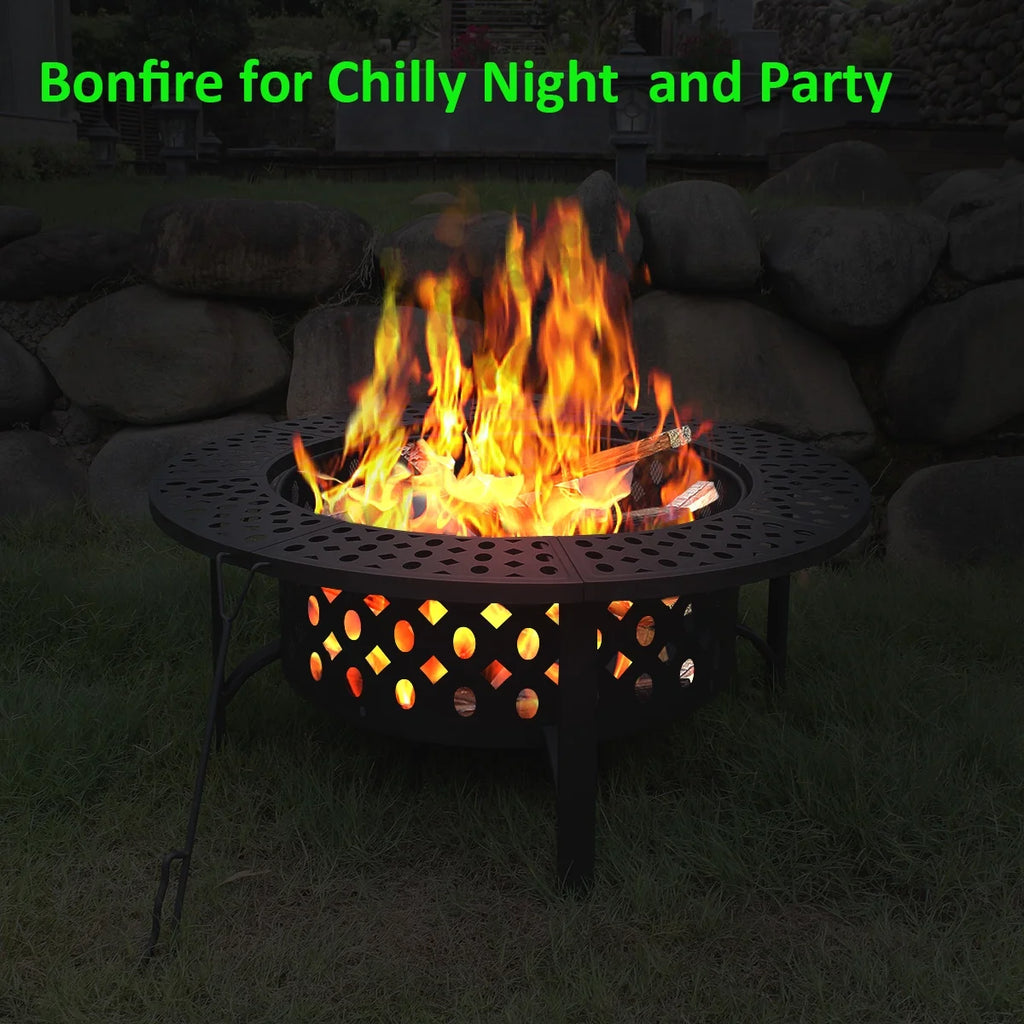 36 inch Round Wood Burning Metal Fire Pit D609603