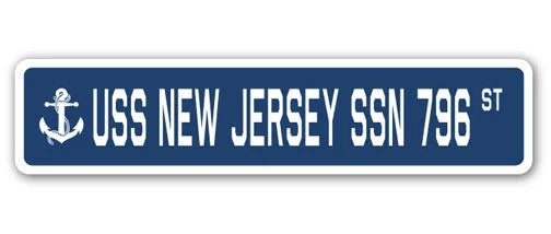 USS New Jersey Street Sign D895