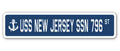 USS New Jersey Street Sign D895