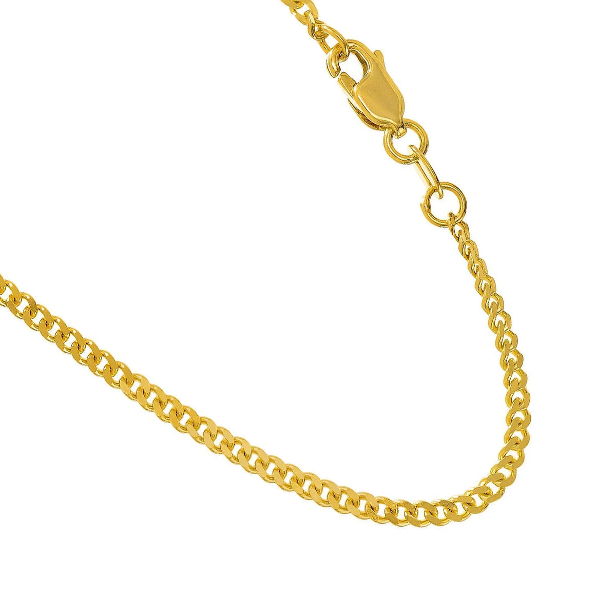 10k Yellow Gold 2 mm Curb Chain Necklace 24 Inches K732545