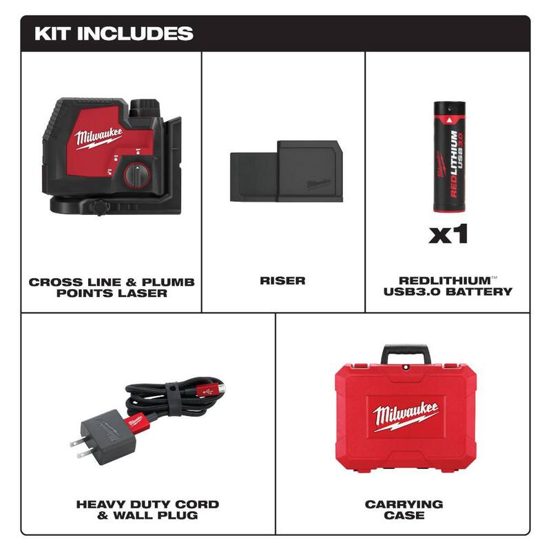 Green Cross Line and Plumb Points Rechargeable Laser Level Kit T370