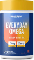 90 Count Burpless Fish Oil Supplement with Vitamin D3 Q43817