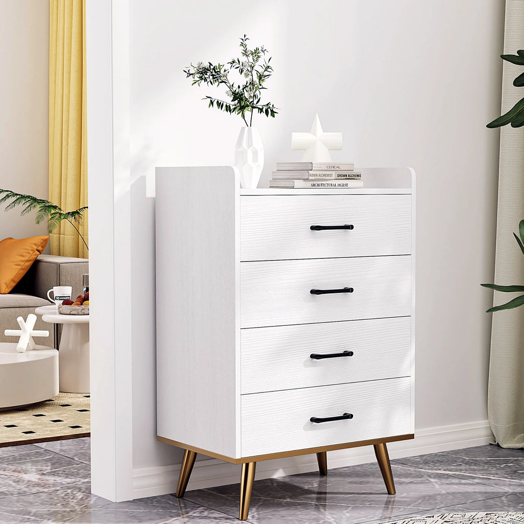 4 Drawer Steel Wood Dresser E6026