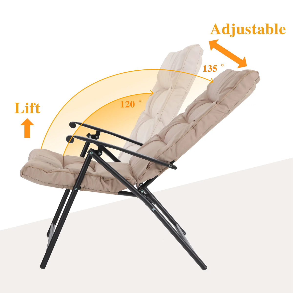 3 PCS Outdoor Patio Bistro Set Beige Y592