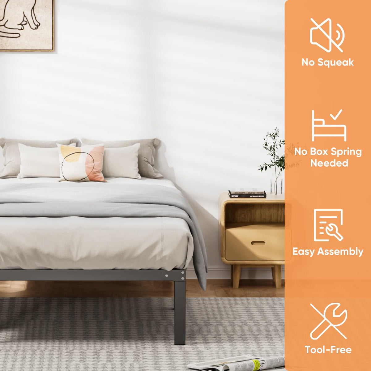 King Metal Platform Bed Frame Q712605