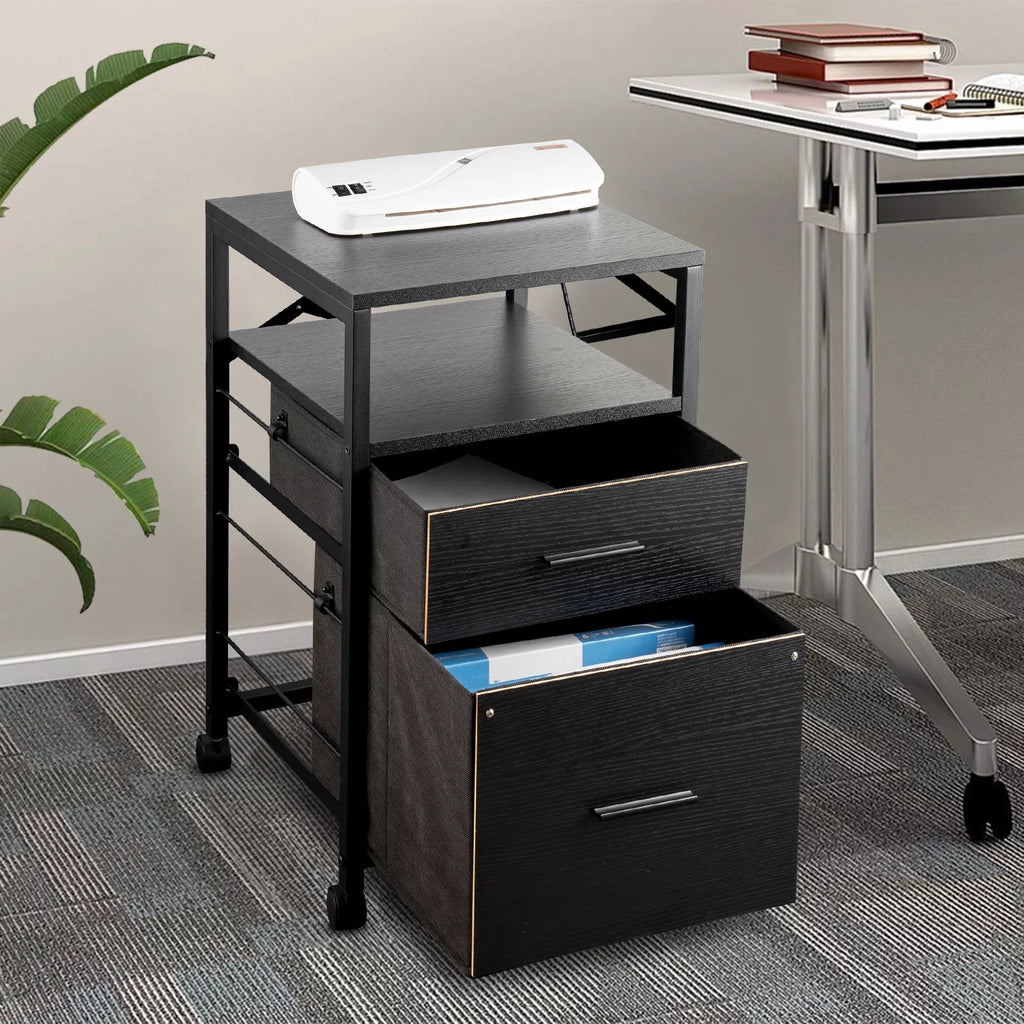 Black 2 Drawer File Cabinet N21029