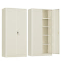 72” Black Metal Storage Cabinet with Adjustable Shelves K616487