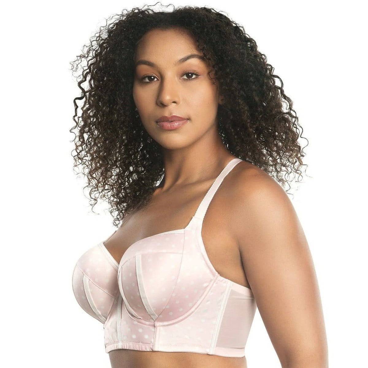 Petal Pink Dot Longline Bra S260