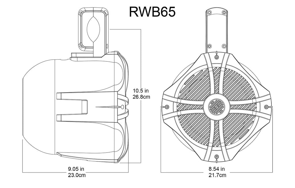 Black 6.5 250w Marine Wakeboard Tower Speakers W337592