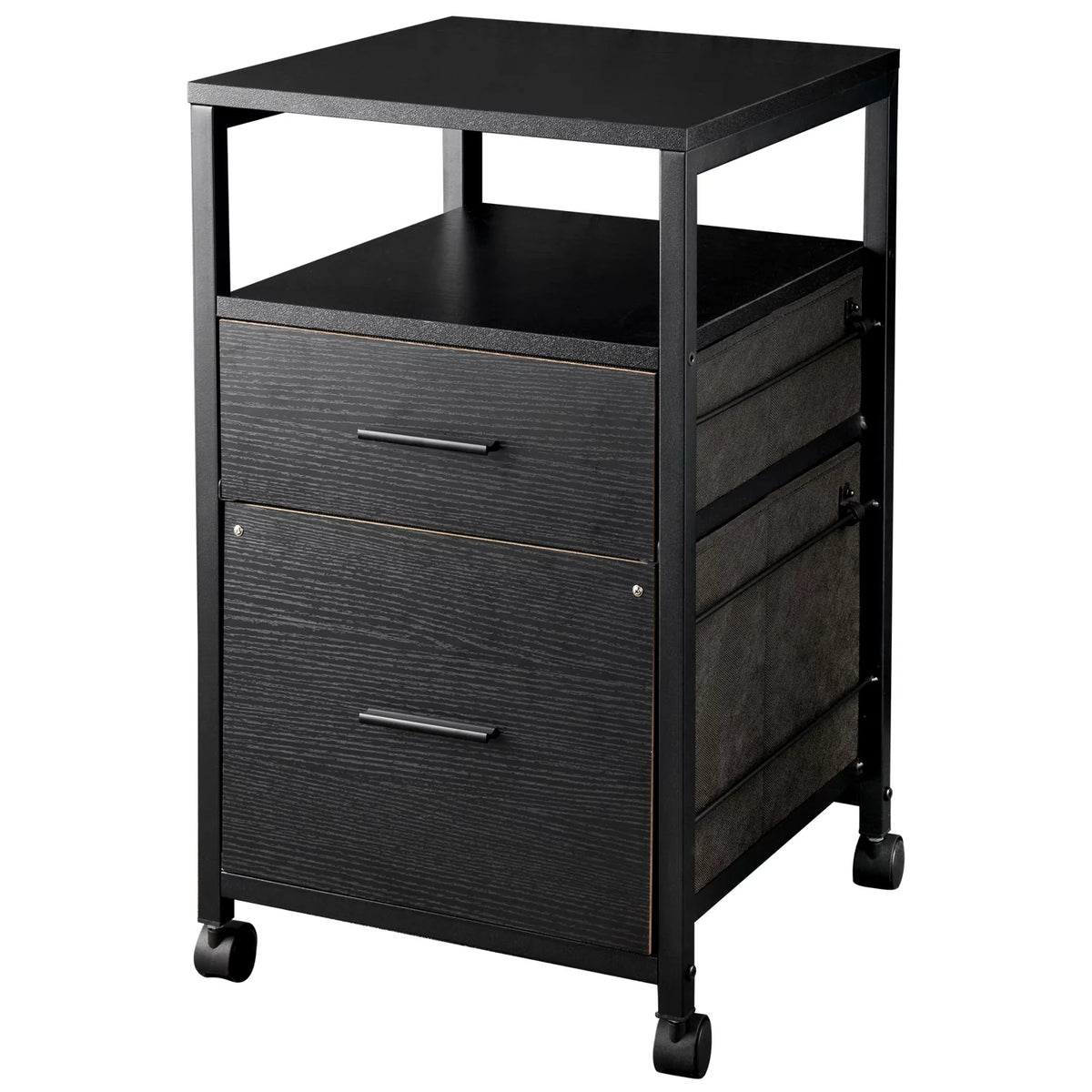 Black 2 Drawer File Cabinet N21029