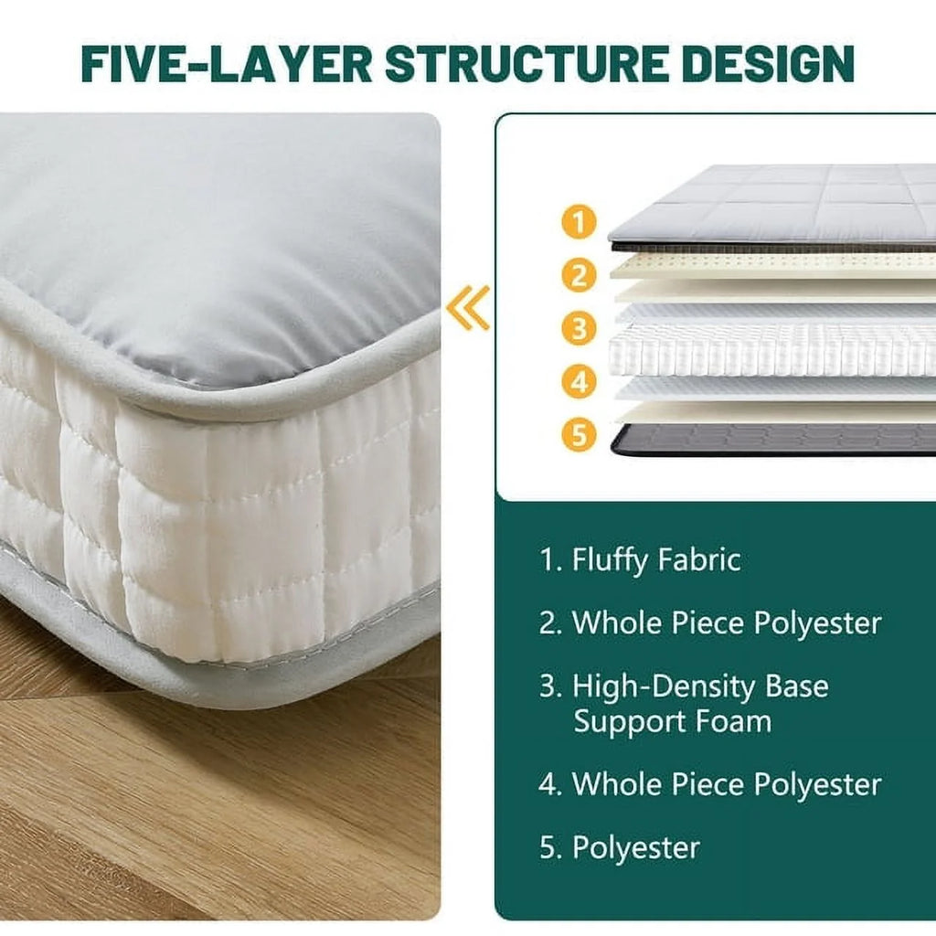 Reversible Sherpa Fleece Foam Floor Mattress Y304