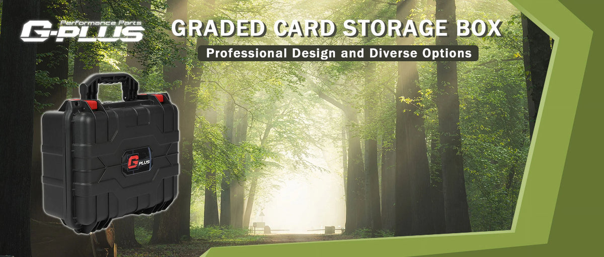Graded Card Storage Box Weatherproof Impact Absorbing Foam Slots Large Black V511253