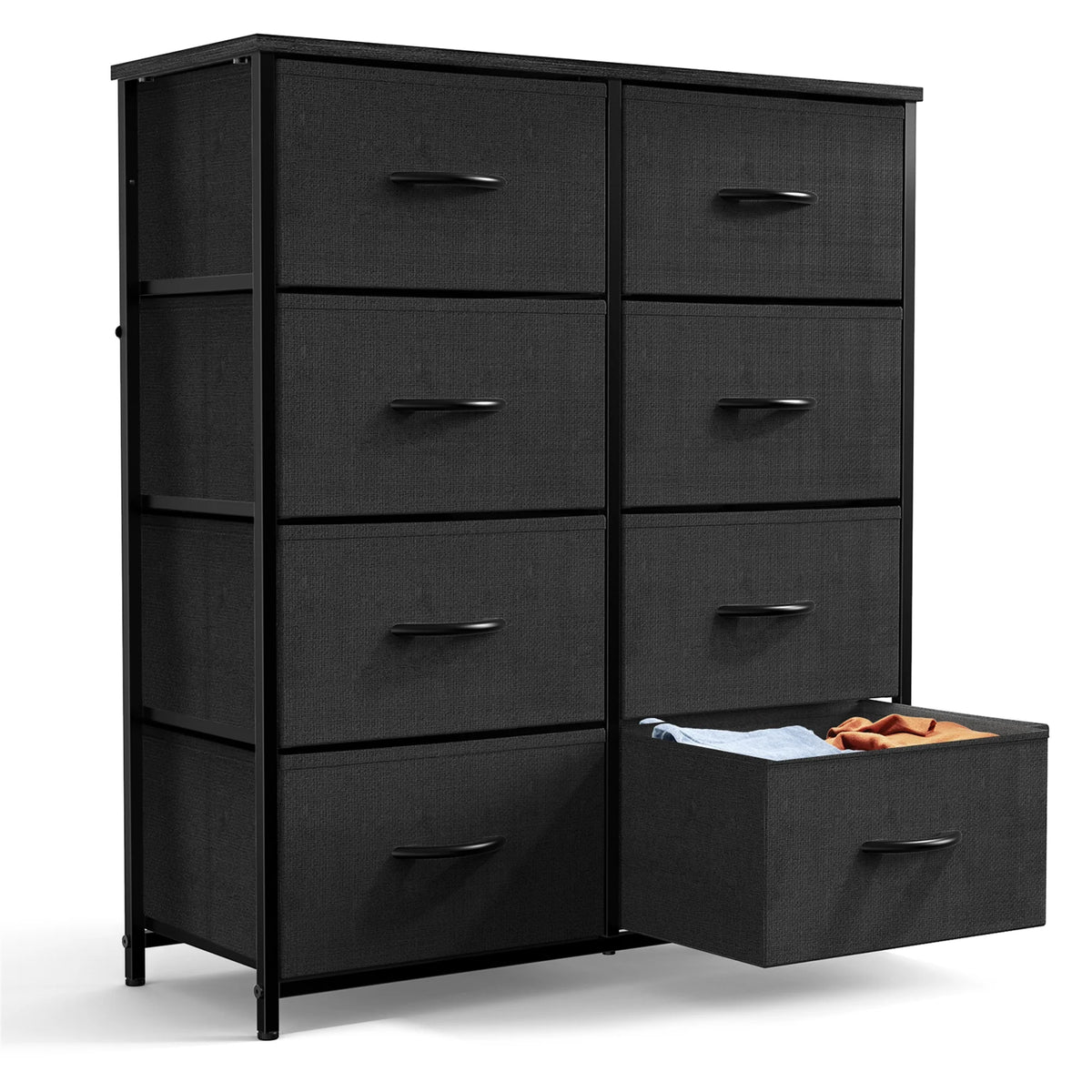 Brown 8 Fabric Drawer Dresser TV Stand G577