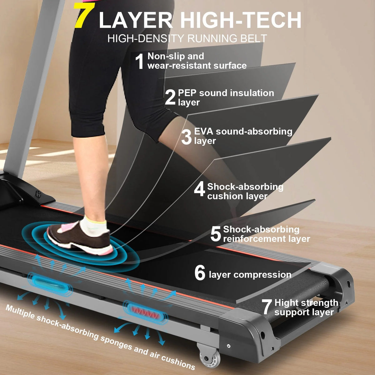 3HP Incline Treadmill with 15 Level Auto Incline F533