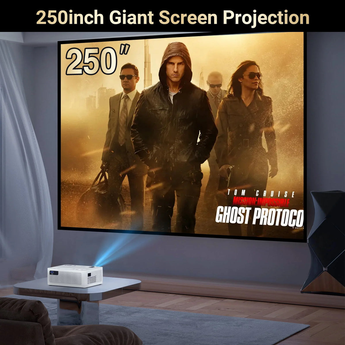 1080P 5G Wifi Bluetooth Projector with 120 Screen J4654