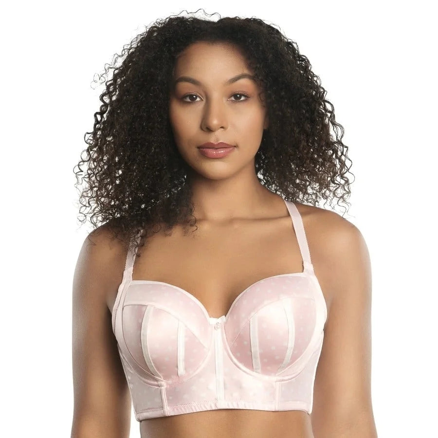 Petal Pink Dot Longline Bra S260