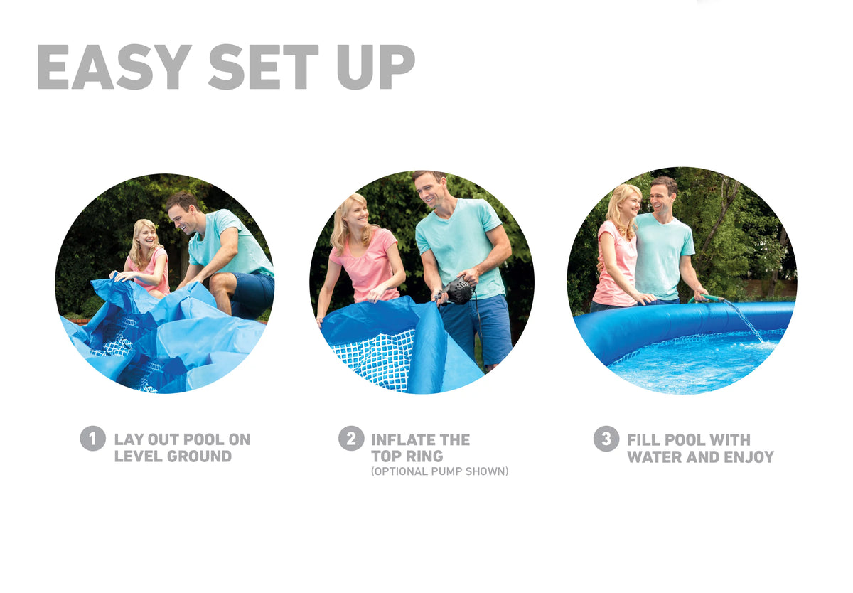 10ft x 30in Inflatable Round Swimming Pool & Pump E746