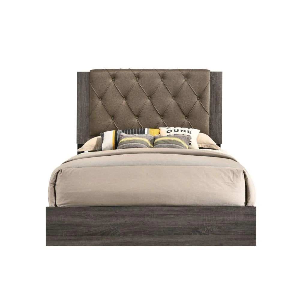 Fabric Rustic Gray Oak Eastern King Bedroom Set 3PCS B8307