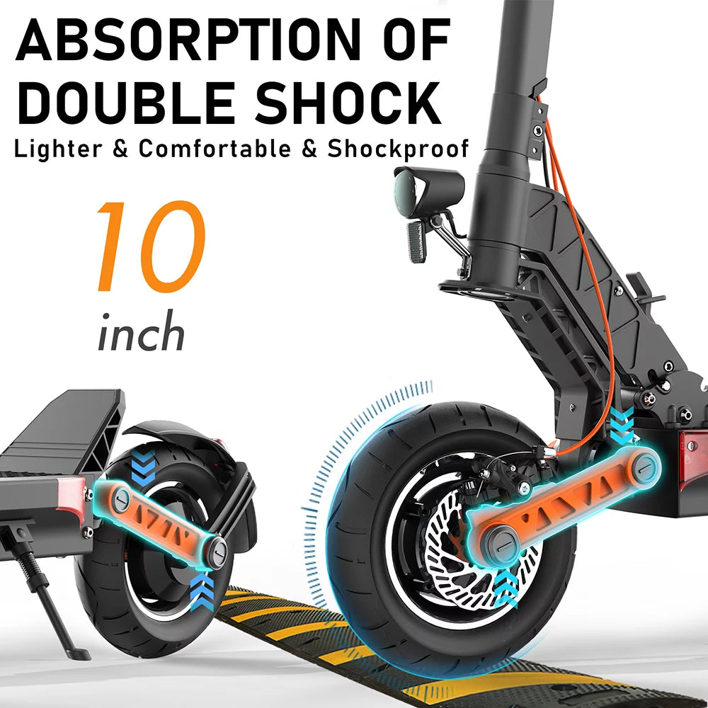 Dual Motor Electric Scooter, 2000W Up to 37 MPH & 50 Miles, 10 Off-Road Tires R695405