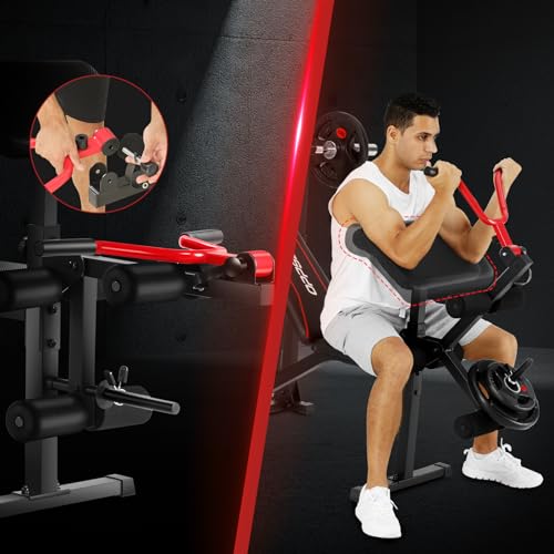 Weight Bench Set with Squat Rack and Leg Extension A3763