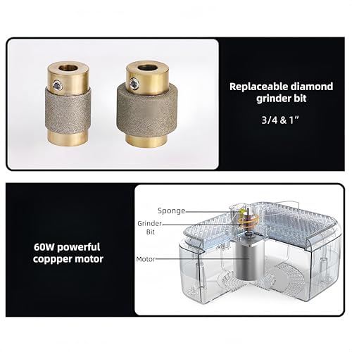 110V 60W Mini Portable Glass Grinder with Grinder Bits Q1324