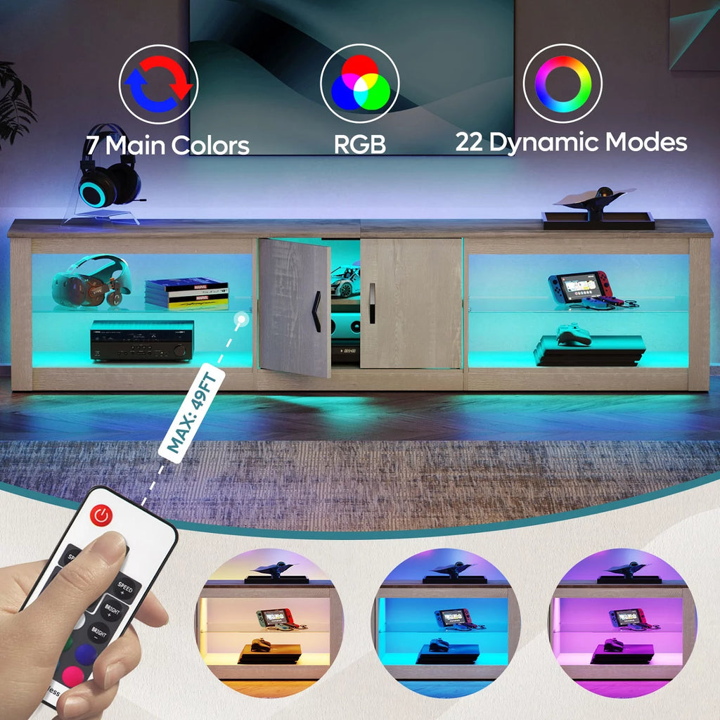 80" TV Stand with LED Lights R9410