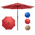 9-FT Outdoor Patio Umbrella with Push Button Tilt and Crank H99544