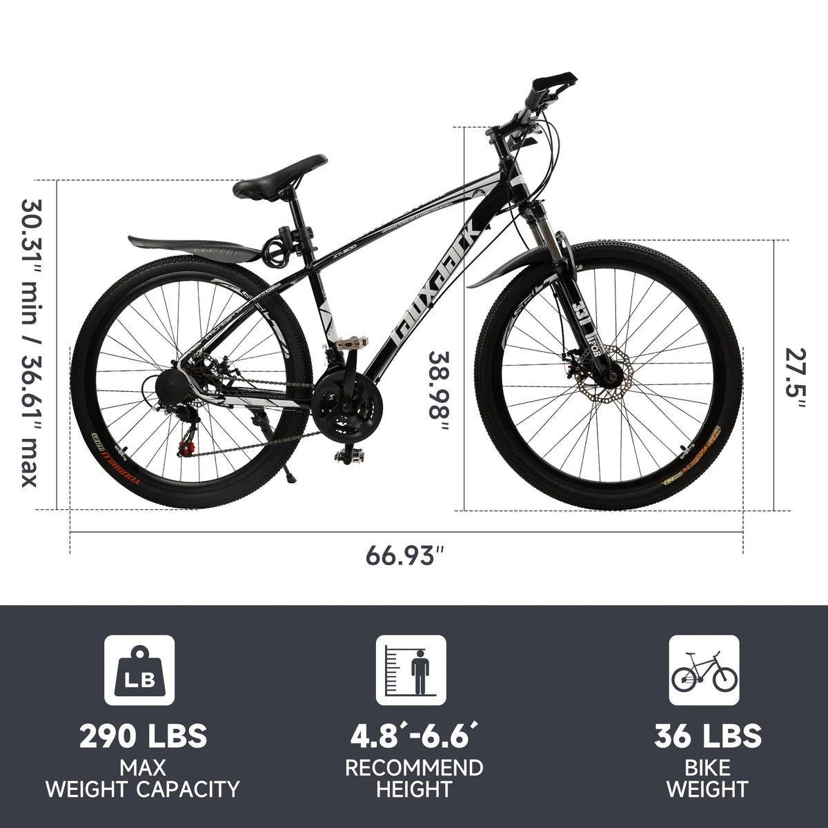 Full Suspension 21 Speed 27.5 inch Dual Disc Brake Mountain Bike G791688