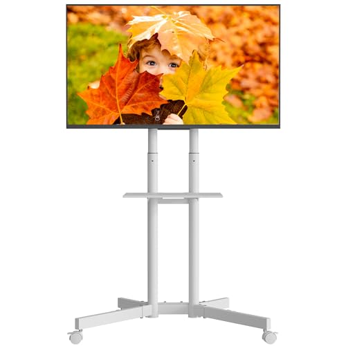 Black Mobile TV Stand for 32 to 85 inch Screens up to 121 lbs F475763