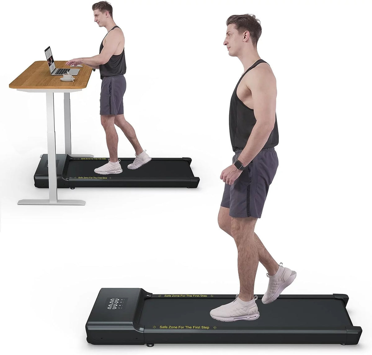 0.6-3.8 mph Under Desk Walking Treadmill with Remote Control LED Display U9121